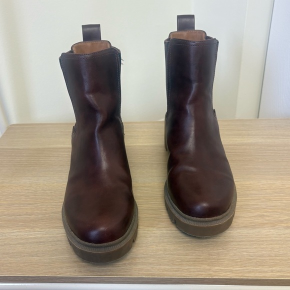 Women's Brown Faux Leather Ankle Boots - Picture 2 of 5